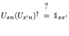 % latex2html id marker 15847
$ U_{xn}(U_{x'n})^{\dagger }\begin{array}[b]{c}
?\\
=
\end{array}\mathbb{1}_{xx'} $
