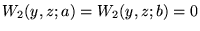 $ W_{2}(y,z;a)=W_{2}(y,z;b)=0 $