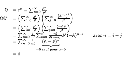 \begin{displaymath}
% latex2html id marker 5480\begin{array}{rl}
\displaystyle...
...^{n}}_{=0\textrm{ sauf pour }x=0}\\
& =\mathbb{1}\end{array}\end{displaymath}
